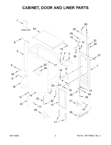 02 - Cabinet, Door And Liner Parts parts for Whirlpool Refrigerator WUI75X15HB02 from AppliancePartsPros.com