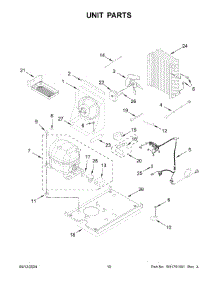 Unit Parts parts for Whirlpool Refrigerator WUI75X15HW02 from AppliancePartsPros.com