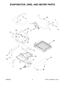 03 - Evaporator, Grid, And Water Parts parts for Whirlpool Refrigerator WUI95X15HZ01 from AppliancePartsPros.com