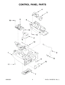 05 - Control Panel Parts parts for Whirlpool Refrigerator WUI95X15HZ01 from AppliancePartsPros.com