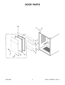 03 - Door Parts parts for Whirlpool Refrigerator WUR35X24HZ03 from AppliancePartsPros.com