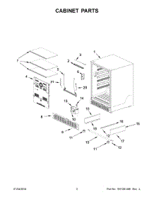 02 - Cabinet Parts parts for Whirlpool Refrigerator WUR50X24HZ0 from AppliancePartsPros.com