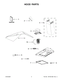 02 - Hood Parts parts for Whirlpool Range Hood WVW53UC6FS3 from AppliancePartsPros.com