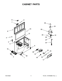 02 - Cabinet Parts parts for Whirlpool Freezer WZC3209LW from AppliancePartsPros.com