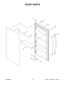 04 - Door Parts parts for Whirlpool Freezer WZF56R16DW10 from AppliancePartsPros.com