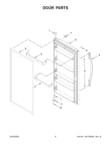 04 - Door Parts parts for Whirlpool Freezer WZF57R16FW10 from AppliancePartsPros.com