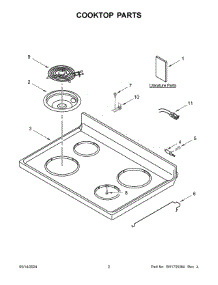 02 - Cooktop Parts parts for Whirlpool Range YACR4303MFW9 from AppliancePartsPros.com