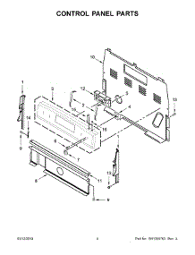 03 - Control Panel Parts parts for Whirlpool Range YACR4503SFW3 from AppliancePartsPros.com