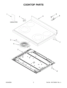 02 - Cooktop Parts parts for Whirlpool Range YAER6303MFW6 from AppliancePartsPros.com
