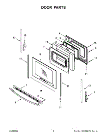 05 - Door Parts parts for Whirlpool Range YAER6603SFW5 from AppliancePartsPros.com