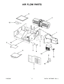 05 - Air Flow Parts parts for Whirlpool Microwave YAMV2307PFS09 from AppliancePartsPros.com