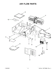 05 - Air Flow Parts parts for Whirlpool Microwave YAMV2307PFW07 from AppliancePartsPros.com