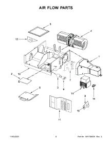 05 - Air Flow Parts parts for Whirlpool Microwave YAMV2307PFW08 from AppliancePartsPros.com