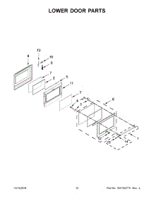 07 - Lower Door Parts parts for Whirlpool Range YKFED500EBS3 from AppliancePartsPros.com