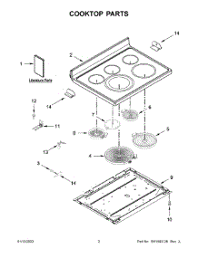 02 - Cooktop Parts parts for Whirlpool Range YKFEG500EBS5 from AppliancePartsPros.com
