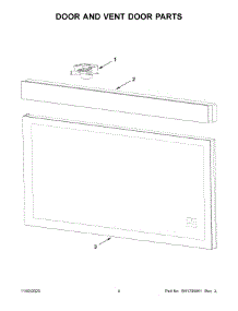 03 - Door And Vent Door Parts parts for Whirlpool Microwave YKMMF330PBS00 from AppliancePartsPros.com