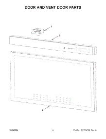 03 - Door And Vent Door Parts parts for Whirlpool Microwave YKMMF730PPS00 from AppliancePartsPros.com