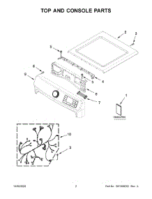 02 - Top And Console Parts parts for Whirlpool Dryer YMED5630HW2 from AppliancePartsPros.com