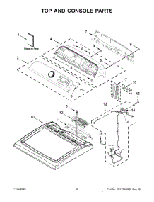 02 - Top And Console Parts parts for Whirlpool Dryer YMED6230HC2 from AppliancePartsPros.com