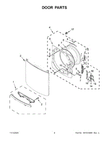 05 - Door Parts parts for Whirlpool Dryer YMED6630HC2 from AppliancePartsPros.com