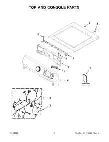 02 - Top And Console Parts parts for Whirlpool Dryer YMED6630HC2 from AppliancePartsPros.com