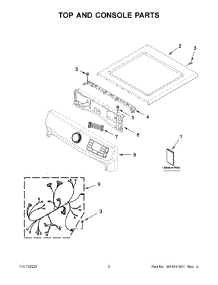 02 - Top And Console Parts parts for Whirlpool Dryer YMED6630HW2 from AppliancePartsPros.com
