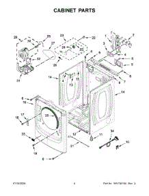03 - Cabinet Parts parts for Whirlpool Dryer YMED7020RU0 from AppliancePartsPros.com