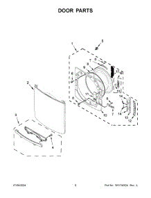 05 - Door Parts parts for Whirlpool Dryer YMED7020RW0 from AppliancePartsPros.com