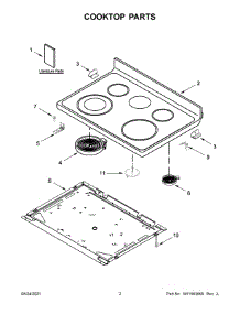 02 - Cooktop Parts parts for Whirlpool Range YMER7700LZ0 from AppliancePartsPros.com