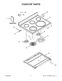 02 - Cooktop Parts parts for Whirlpool Range YMER8800FZ6 from AppliancePartsPros.com
