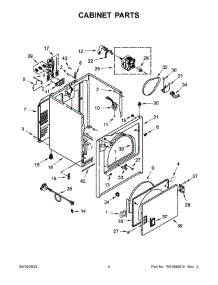 03 - Cabinet Parts parts for Whirlpool Dryer YWED4815EW2 from AppliancePartsPros.com