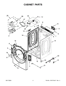 03 - Cabinet Parts parts for Whirlpool Dryer YWED5220RW0 from AppliancePartsPros.com
