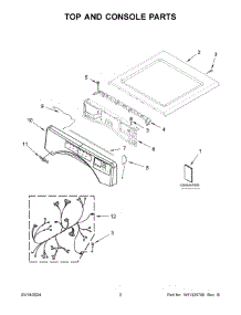 02 - Top And Console Parts parts for Whirlpool Dryer YWED560LHW0 from AppliancePartsPros.com