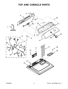 02 - Top And Console Parts parts for Whirlpool Dryer YWED6150PW0 from AppliancePartsPros.com