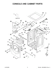 02 - Console And Cabinet Parts parts for Whirlpool Dryer YWED8620HC2 from AppliancePartsPros.com