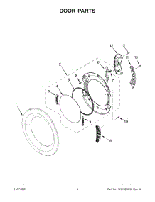04 - Door Parts parts for Whirlpool Dryer YWED8620HC2 from AppliancePartsPros.com