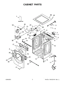 02 - Cabinet Parts parts for Whirlpool Dryer YWED9620HC2 from AppliancePartsPros.com
