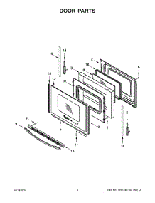 04 - Door Parts parts for Whirlpool Range YWEE510S0FW2 from AppliancePartsPros.com