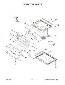 02 - Cooktop Parts parts for Whirlpool Range YWEE515S0LS3 from AppliancePartsPros.com