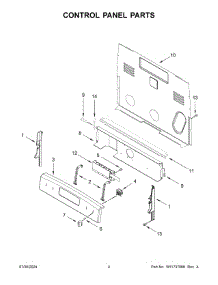 03 - Control Panel Parts parts for Whirlpool Range YWFC150M0JB4 from AppliancePartsPros.com