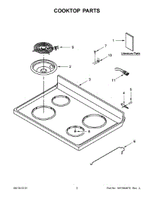 02 - Cooktop Parts parts for Whirlpool Range YWFC150M0JW1 from AppliancePartsPros.com
