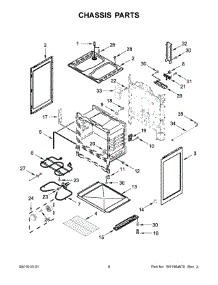 04 - Chassis Parts parts for Whirlpool Range YWFC150M0JW1 from AppliancePartsPros.com