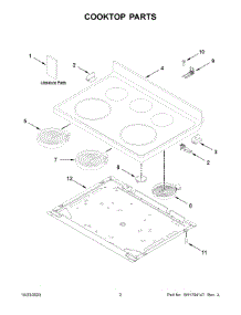 02 - Cooktop Parts parts for Whirlpool Range YWFE505W0JW4 from AppliancePartsPros.com