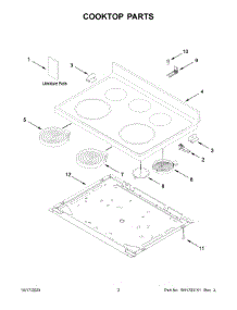02 - Cooktop Parts parts for Whirlpool Range YWFE505W0JZ4 from AppliancePartsPros.com