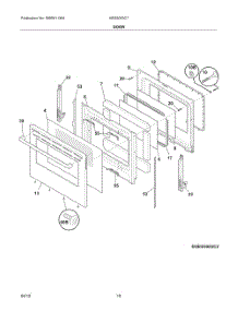 Door parts for Bosch Range HES5053C7 from AppliancePartsPros.com