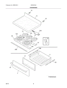 Top Drawer parts for Bosch Range HES5053U8 from AppliancePartsPros.com