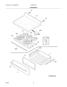 Top Drawer parts for Bosch Range HES5053U9 from AppliancePartsPros.com