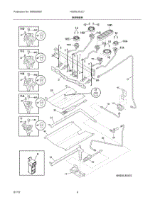 Burner parts for Bosch Range HGS5L53UC7 from AppliancePartsPros.com