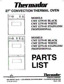 Cover Page parts for Thermador Wall Oven CMT227N from AppliancePartsPros.com