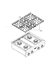 Outside View parts for Thermador Cooktop PCG304E01 from AppliancePartsPros.com